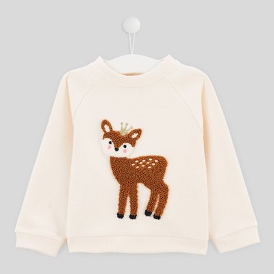 Sweat manches longues col rond imprimé bouclette en coton BIO, certifié OEKO-TEX BOUT'CHOU