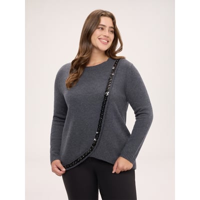 Pull avec bande de paillettes FIORELLA RUBINO