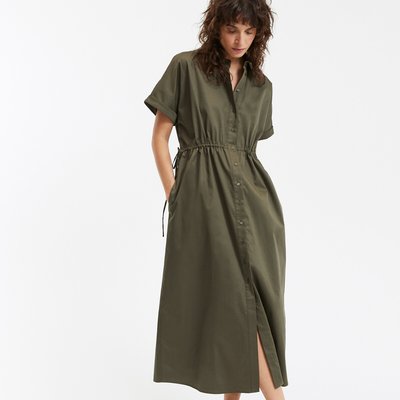 Lange jurk met overhemdkraag, strak in de taille LA REDOUTE COLLECTIONS