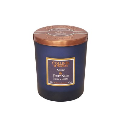 Bougie Parfumée Colorée  MUSC & FRUIT NOIR COLLINES DE PROVENCE