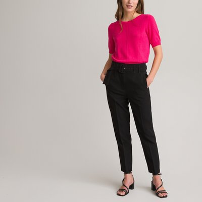 Slim broek met ceintuur LA REDOUTE COLLECTIONS