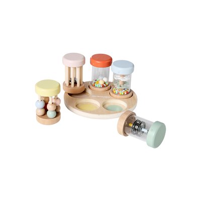 Set de 5 hochets musicaux en bois FSC® VERTBAUDET