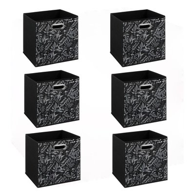 Lot de 6 boites de rangement en tissu Botanical ATMOSPHERA