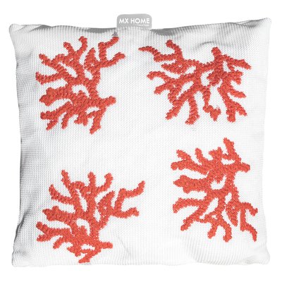 Coussin extérieur avec broderie corail MX HOME