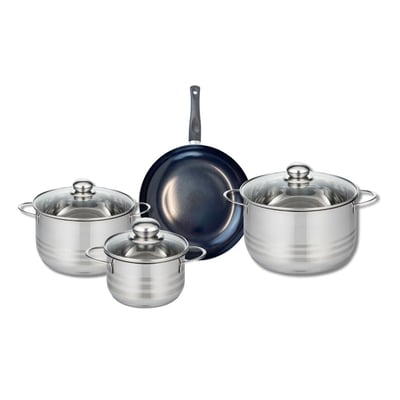Batterie 1 poêle 24cm + 3 faitouts 16/20/24cm PRIMA BRILLANT ELO