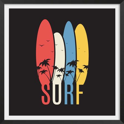 Affiche retro passion surf HEXOA