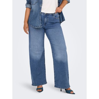 Jean À Jambe Large CARSALLY Taille moyenne Wide Leg Fit Jeans ONLY CARMAKOMA