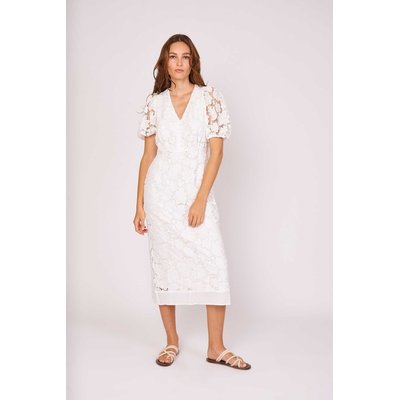 Robe longue blanche dentelle La Redoute