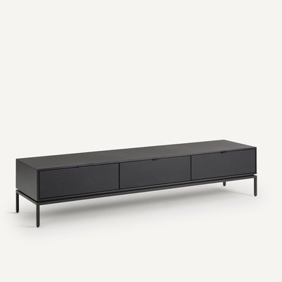 Meuble TV enfilade métal acier et cuir, Réalto AM.PM