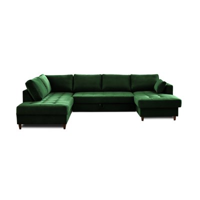 Canapé d'Angle Convertible en Velours 7 places - ANNA LISA DESIGN