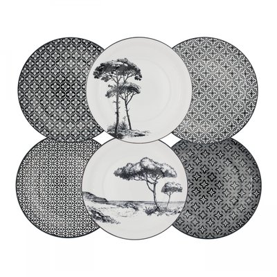 Lot de 6 grandes assiettes, VILLA LES PINS ARD TIME