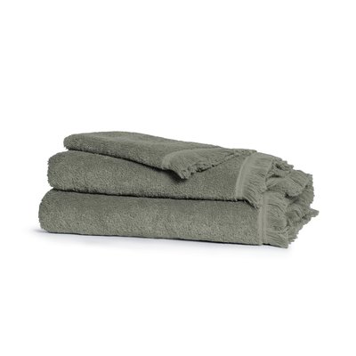 Serviette de toilette 100% Coton BIO, INSTANT NATURE BLANC CERISE