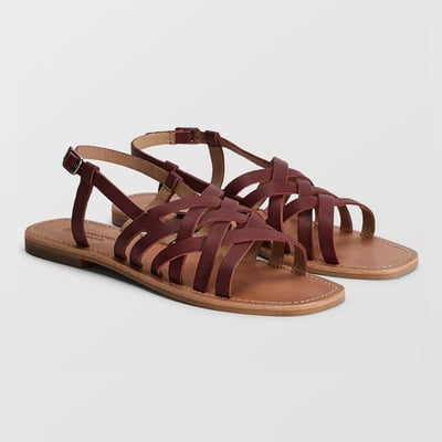 Sandales multi brides en cuir MONOPRIX