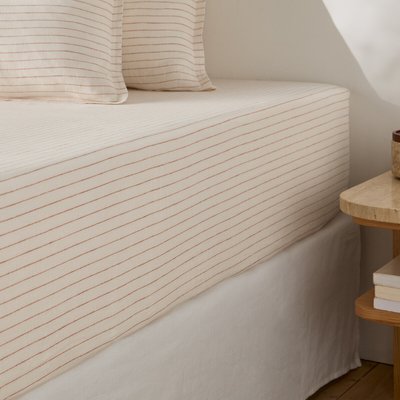 Lenzuolo con angoli in lino lavato balza 30 cm, Linot Rayé LA REDOUTE INTERIEURS