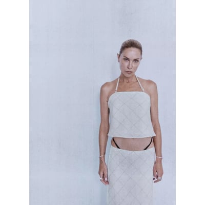 Top lin carreaux MANGO