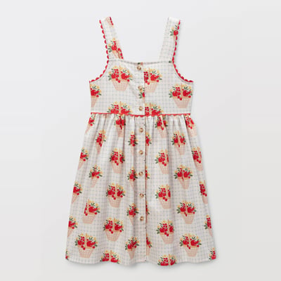 Robe à bretelles imprimée en coton MONOPRIX