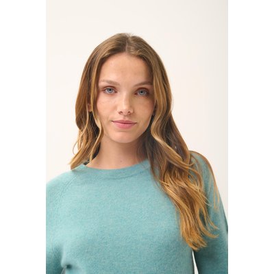 Pull Col Rond Vert Chiné Jane JUST CASHMERE