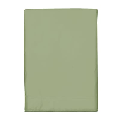 Drap plat en satin de coton lavé, RÊVE SATINÉ BLANC CERISE