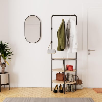 Ensemble d'entrée portant rond + miroir Wilko MOB IN