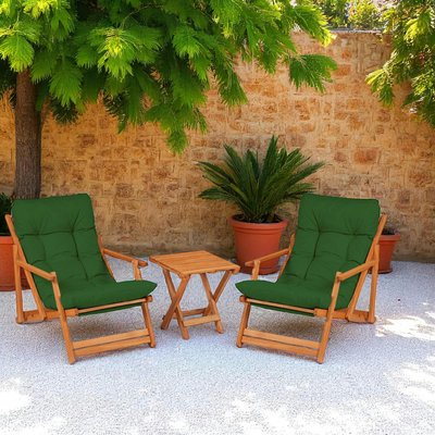 Salon jardin détente vert - 2 assises confort SORA PIER IMPORT