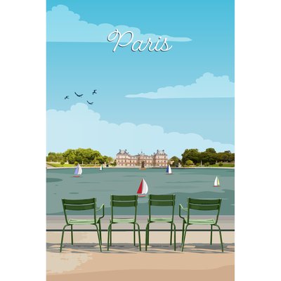 Tableau Mural Illustration Jardin Luxembourg Paris CONTEMPORAIN URBAIN CEANOTHE
