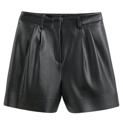 Faux Leather Shorts with Pleat Front LA REDOUTE COLLECTIONS