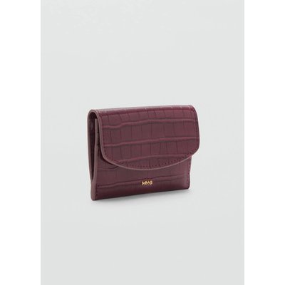 Porte-monnaie effet croco rabat MANGO