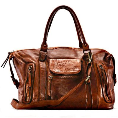 Sac à main en cuir vintage souple MISS MY Marron cognac OH MY BAG