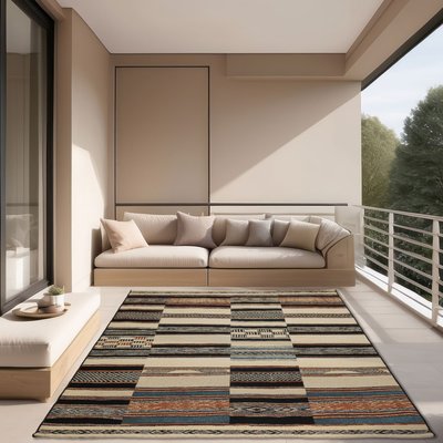Tapis d'extérieur tissé plat à motifs géométriques - Aurora GINO FALCONE