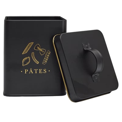 Boîte à pates en métal noir et doré EDEN
