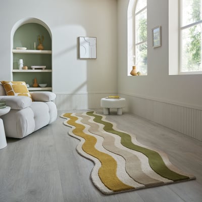 Tapis de couloir en laine festonné CASCADE FLAIR RUGS