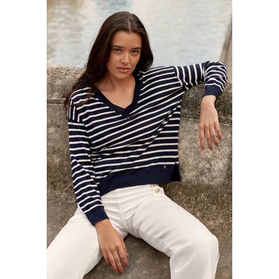 Pull col v imprimé à rayures MELYO LA PETITE ETOILE