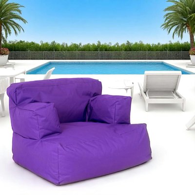 Pouf XXL extérieur avec accoudoirs - violet ARTA PIER IMPORT