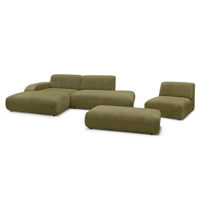 Canapé modulable 5 places en tissu texturé, SIRIUS BOBOCHIC