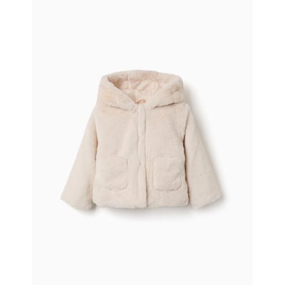 Veste en peluche douce synthétique avec capuche et poches ZIPPY