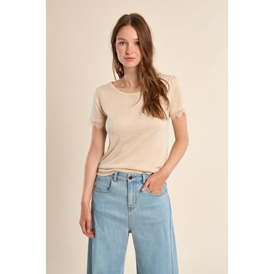 T-shirt en jersey, manches en dentelle MOLLY BRACKEN
