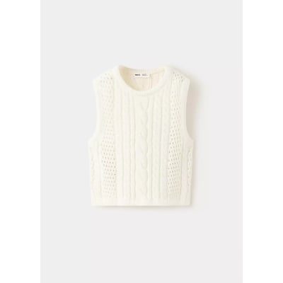 Gilet en coton à maille torsadée MANGO BABY