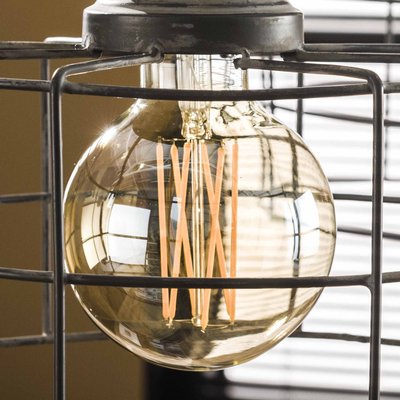 Ampoule globe 9,5 cm ambré LED filament lumière chaude (E27) PIER IMPORT