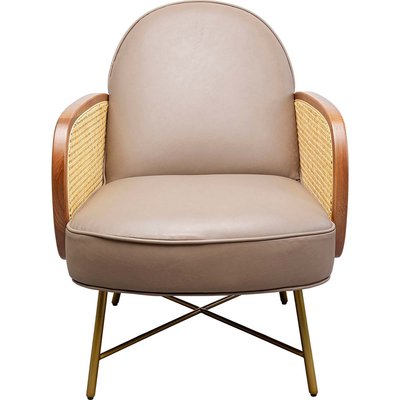 Fauteuil en cuir et rotin, BAHIA KARE DESIGN