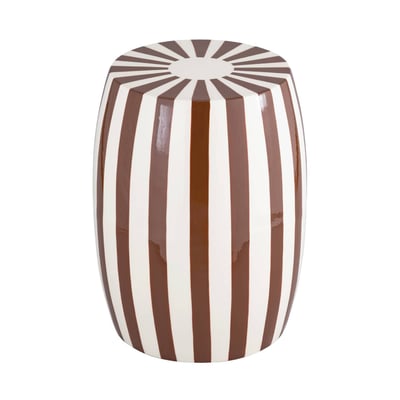 Table d'appoint, bout de canapé, table de chevet acier émaillé, rayures bicolores Ø35 x H 46cm MIZZY SWEEEK