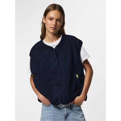 Gilet sans manches imprimé en sherpa PIECES