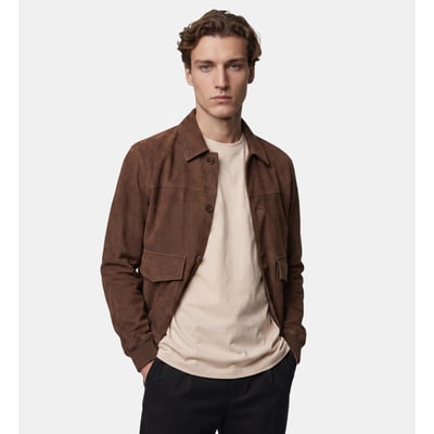 Blouson pagoat cuir suédé GALERIES LAFAYETTE