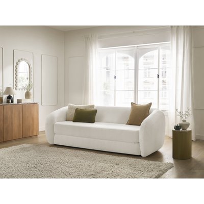 Canapé droit convertible 3 places en tissu bouclette, NEYO BOBOCHIC