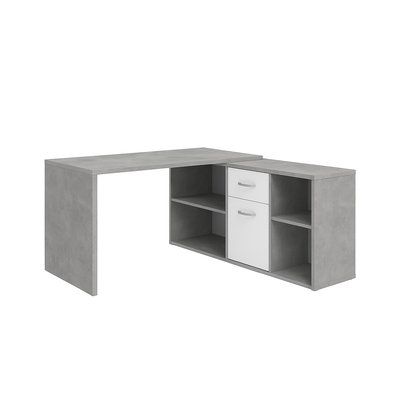 Bureau d'Angle Modulable avec Caisson, Tiroir et Étagères de Rangements - Lex CALICOSY