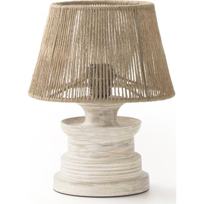 Lampe de table en jute et bois esprit naturel artisanal RECOLLECTION