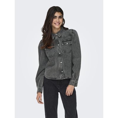 Chemise en jean noir femme clearance