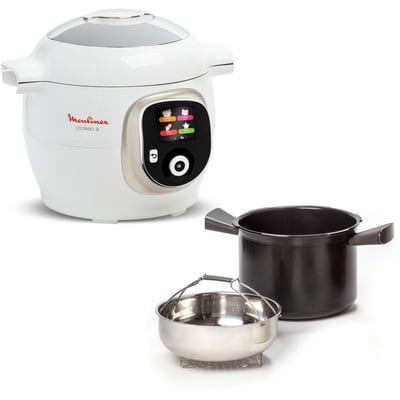 Cookeo CE85BA10 blanc 6 L, 6 modes de cuisson, 180 recettes MOULINEX