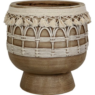 Cache pot  en résine effet franges esprit bohème chic RECOLLECTION
