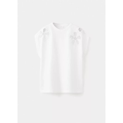 T-shirt détail ajouré à fleurs MANGO KIDS