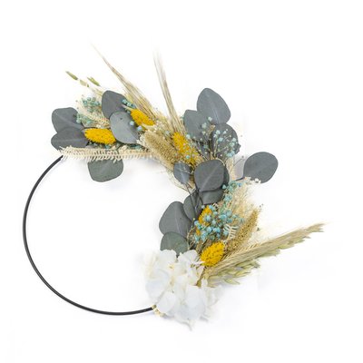 Couronne murale de fleurs séchées D20cm HERBERT RECONCILIATION VEGETALE